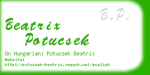 beatrix potucsek business card